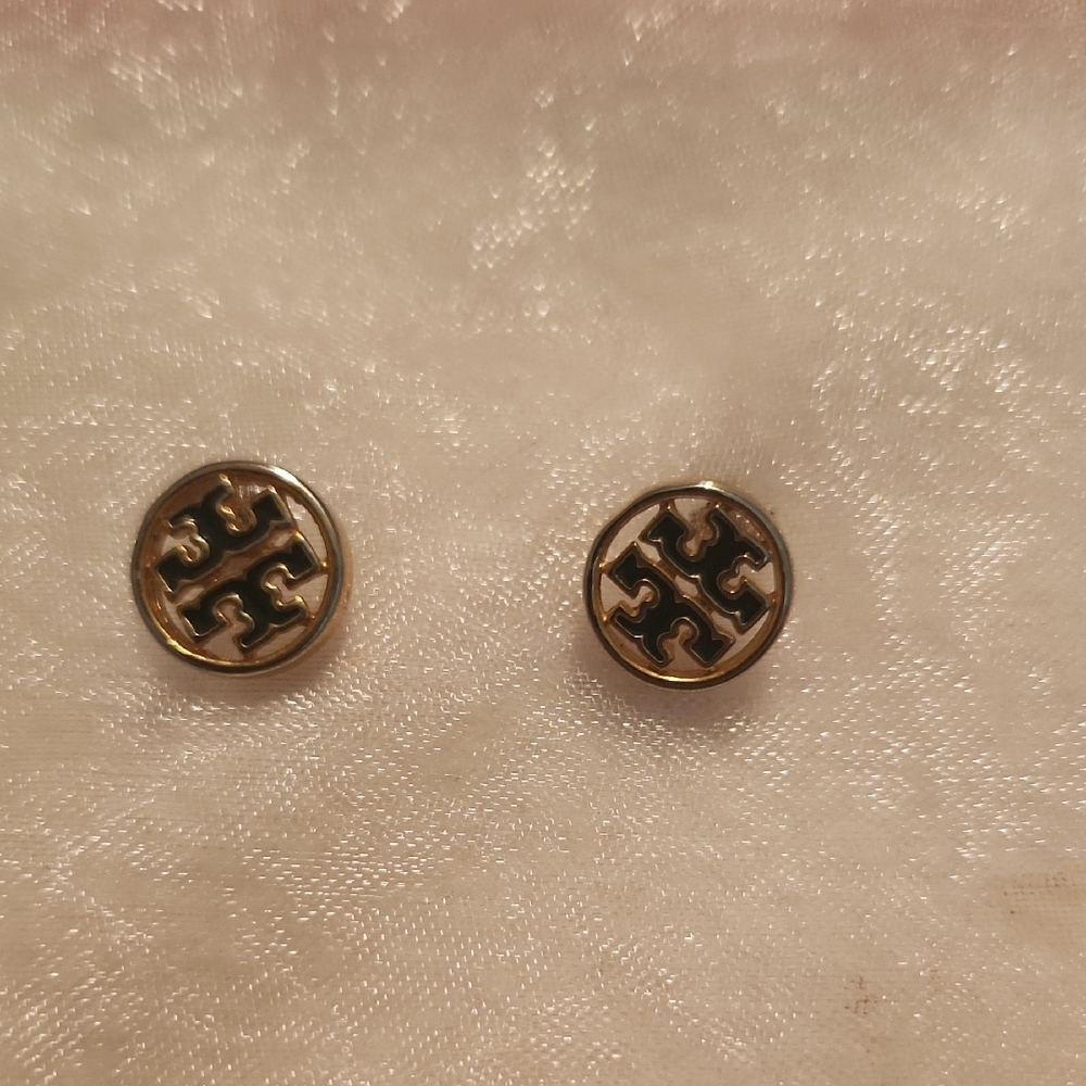 Tory Burch Gold and Black Earrings